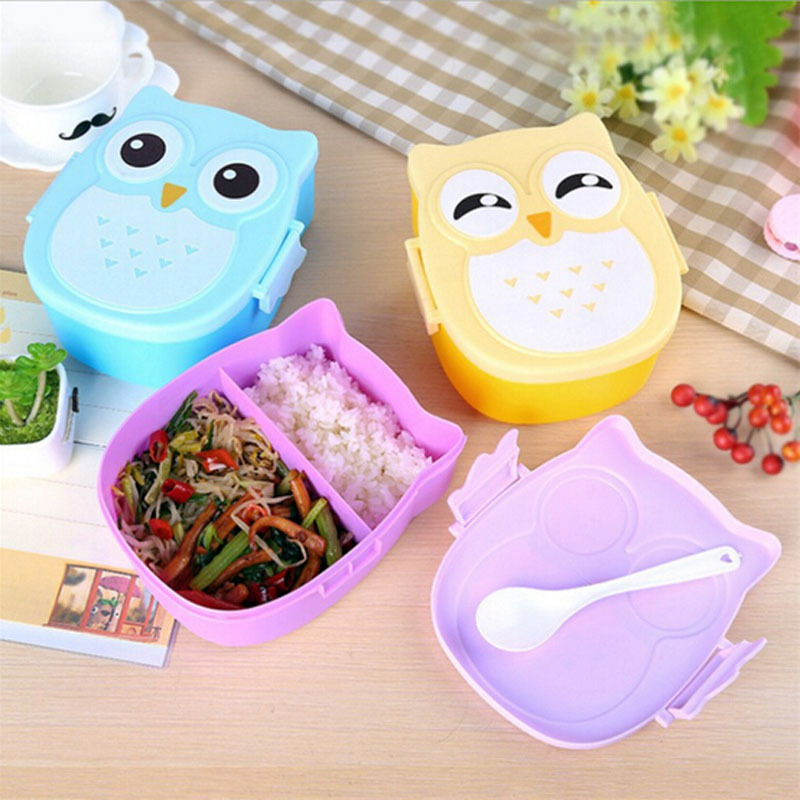 Portable Lunch Box Microwave Cute Cartoon Lunch Containers Adult Kids 4  Compartment Food Storage Sealed Salad Picnic LunchBox
